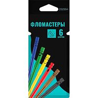 Фломастеры  6цв. КОКОС ERGO Light 252554 смываемые,вент.колп.,к/к,е/подвес