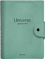 Бизнес-тетрадь А5  96л. INFOLIO спираль "Universe" I1674/mint кож.зам.,клетка