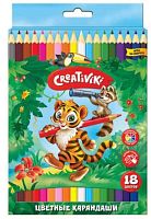 Карандаши 18цв. Creativiki КЦ18КР шестигр., дерев.