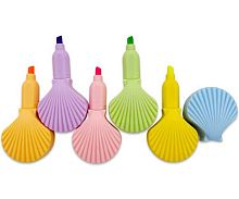 Набор маркеров текст.  5цв. INTELLIGENT Aodemei "Ракушка" DO-456 фигурн.корп.,скош.1-3мм,ПВХ-уп.