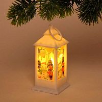 Сувенир с подсветкой НГ "Лампа - Сказочная история" 196-0733 белый,5*5*13см