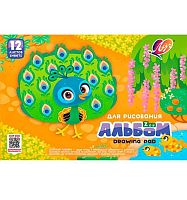 Альбом для рис.12л. ЛУЧ "Zoo. Павлин" 35С 2275-08 на скобе