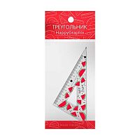 Треугольник BV 30град./10см "HappyGraphix. Fresh&fruity. Арбуз" 45-0018/01 пластик.
