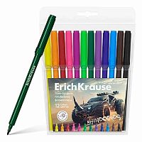 Фломастеры 12цв. EK "Road Beast" 62989 футляр,е/подвес