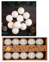 Гирлянда светодиодная нить ЛЬДИНКА "Шарик" 213177 тёплый белый,10л.,2м,на батар.,постоян.свеч.