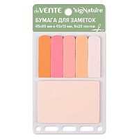 Кл.бумага д/заметок 45*65мм/45*13мм deVENTE  20л.*6шт "sigNATURE" 2010533 розовые оттенки