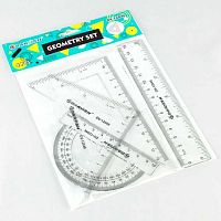 Набор геом. Darvish (4предм.) DV-12046 (линейка 15см,трансп.,2угол.)