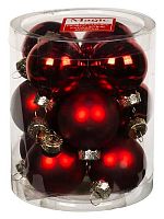Набор украшений ФЕНИКС "Красный микс" 90642 стекло,(12шт.) 4*4*4см
