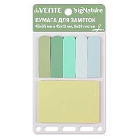 Кл.бумага д/заметок 45*65мм/45*13мм deVENTE  20л.*6шт "sigNATURE" 2010532 зелёные оттенки