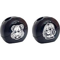 Точилка с контейнером 2отв. deVENTE "Korokoro" 8031506 пластик,чёрн.корп.,асс.