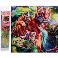 Мозаика алмазная DIAMOND "Семейка тигров" 30*40см,полн.выкл.,в рулоне 684-0983