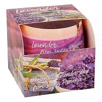 Свеча аромат. в стакане BARTEK "Лавандовые поля и мыло" 100гр.
