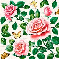 Салфетка бум. Bouquet Home Collection Classic "Райские розы" 25309 (20шт),3-х сл.,33*33см