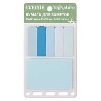 Кл.бумага д/заметок 45*65мм/45*13мм deVENTE  20л.*6шт "sigNATURE" 2010534 голубые оттенки