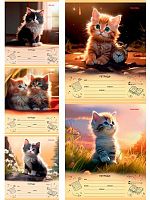 Тетрадь 12л. (клетка) Проф-Пресс "Котики в лучах солнца" 12-5793 цв.мел.обл.,твин-лак,асс.