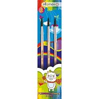 Набор кистей  3шт. ATTOMEX (синтетика №1,5,8) 8072620 дерев. ручка, пласт. блистер