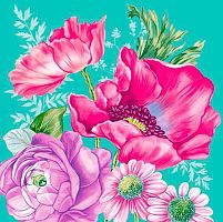 Салфетка бум. Bouquet Home Collection Classic "Цветочная композиция на зелёном" 25361 (20шт),3-х сл.