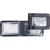 Обложка д/удостоверения ATTOMEX 3060308 чёрная,нат.кожа шик,тисн.фольг.,ПВХ клап.,220*80см,с окном