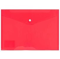 Папка-конверт на кнопке А4 Darvish DV-15838RD красная,прозрачн.,160мкм