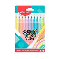 Фломастеры 10цв. MAPED "Pastel" 845469 смываем.,заблокир.пиш.узел,карт.футляр