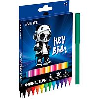 Фломастеры 12цв. deVENTE "Hey Bro" 5081628 вент.колп.,к/к/подвес