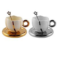 Набор посуды (3предм.) КОКОС "Star" 253401 (кружка,блюдце,ложка) керам.,асс.