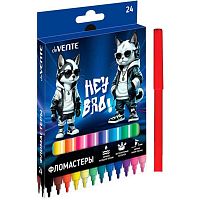 Фломастеры 24цв. deVENTE "Hey Bro" 5083628 вент.колп.,к/к/подвес