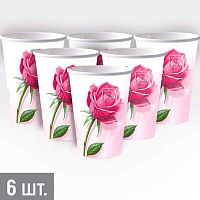 Стакан бум. "Нежность" 250мл (6шт) 30001555