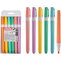 Набор маркеров текст.  6цв. deVENTE "Pastel" 5045341 кругл.корп.,скош.1-4мм,пвх короб.