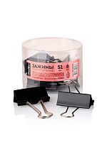 Зажим для бумаг ГЛОБУС 51мм черн. ЗБ-51ЧПК пластик/к.