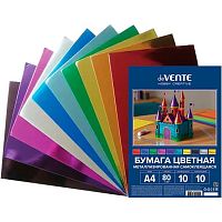 Бумага цв. самокл. металл. А4 10л.10цв. deVENTE 8114520 80г/м2