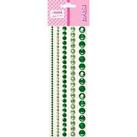 Стразы декор. самокл. deVENTE 8002565 изумрудные,акрил.,кругл.,5разм.,130шт