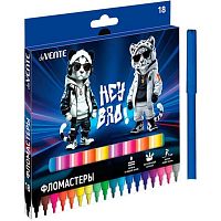 Фломастеры 18цв. deVENTE "Hey Bro" 5082628 вент.колп.,к/к/подвес
