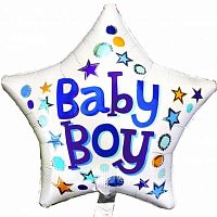 Шары возд. Микрос Ф18" Звезда Мальчик (Baby Boy) 45см Ч16430