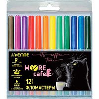 Фломастеры 12цв. deVENTE "MooreCafe" 5081643 вент.колп.,пластик.блист.
