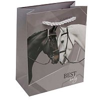 Пакет подар. КЛЕРК "Символ года 2026. Пара лошадей" 11*14*6см 253668 глянц.лам.,210г/м2