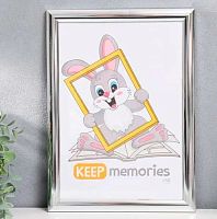 Фоторамка пластик 21*30см Феерия серебро с ножкой,ширина багета-20мм