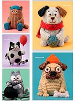 Тетрадь 48л. (клетка) Проф-Пресс "Вязаные животные" Т48-0254 мел.карт.,холст