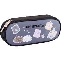 Пенал-косметичка deVENTE 210*80*50 "Ghost Meow" 7023611 (50предм.) овал.,чёрный,полиэстер
