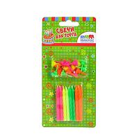 Свечи д/торта Микрос "Неон" Ч16104 (16шт) с держателями,6см