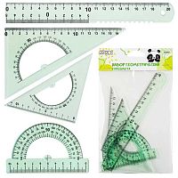 Набор геом. КОКОС (4предм.) НП-2/232684  (линейка 20см,2 треуг.,трансп.) тонир.,асс.