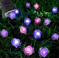 Гирлянда д/сада "Нежный цветок" 5м,20л.,8 реж.,LED,чёрн.пров.,белый,розовый/фиолетовый 732-179