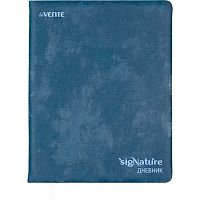Дневник 1-11кл. deVENTE тв.обл. "sigNATURE" 2020650 синий,кож.зам.,поролон,бел.бум.,шелкогр.