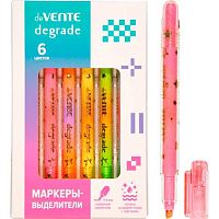 Набор маркеров текст.  6цв. deVENTE "Degrade" 5045513 с мерц.блёстками,скош.,1-4мм,пластик/к