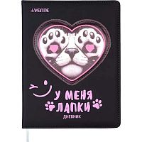 Дневник 1-11кл. deVENTE тв.обл. "У меня лапки" 2020631 кож.зам.,бел.бум.,аппл.,шелкогр.