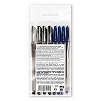 Набор ручек  8шт. ФЕНИКС 71053 синий шар. 4шт.+чёрный гел. 4шт.