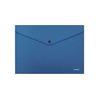 Папка-конверт на кнопке А4 EK "Fizzy Classic" 50177 синяя,непрозр.,пластик,140мкм