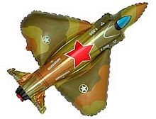 Шары возд. Микрос Фигура/3 Истребитель камуфляж 36см (5шт) 902692M/FM 1206-0500