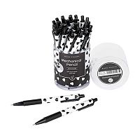 Карандаш авт. 0,7мм BV "Black&White. Сердечки" 21-0076/09 HB,с ласт.