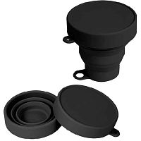 Стакан складной 180мл deVENTE "Mini" 8090402 чёрный,силикон,d-8см,высота-8см,крышка